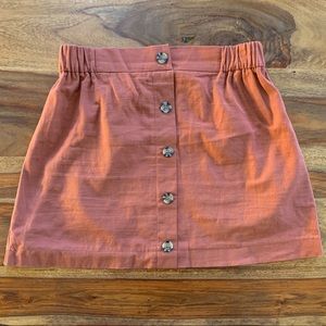 Rust Cotton Mini Skirt Large